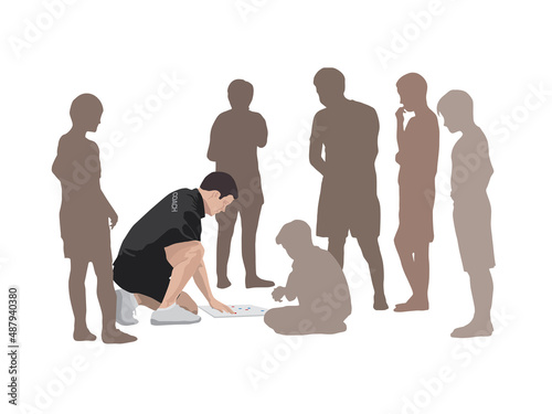 Coach and Sport Team on illustration graphic vector