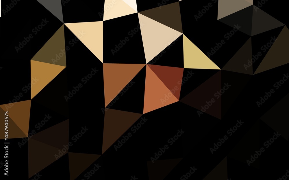 Obraz premium Dark Orange vector polygonal background. Shining illustration, which consist of triangles. Completely new template for your business design.