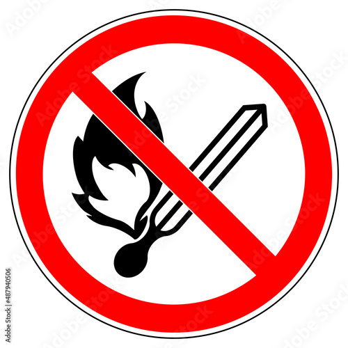 vsrr90 VectorSignRoundRed vsrr - Feuer, offenes Licht und Rauchen verboten . prohibition sign . fire, open light and smoking prohibited . matchstick . vector . transparent . AI 10 / EPS 10 . g11200