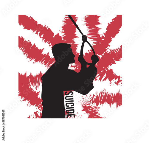 Suicide vector illustration design suitable for crime scene murder illustration crime scene police investigation