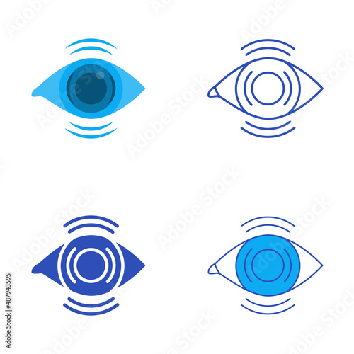 Blurry vision icon set in flat and line style