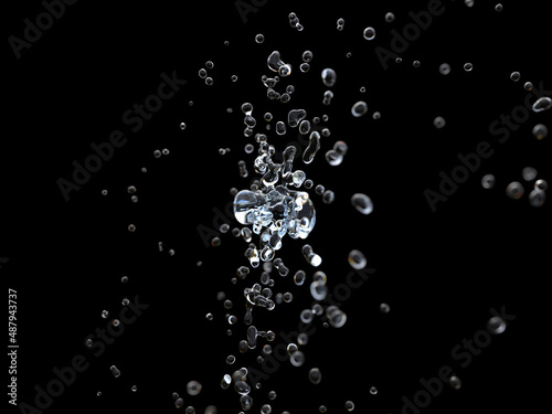 explosion of water drops 