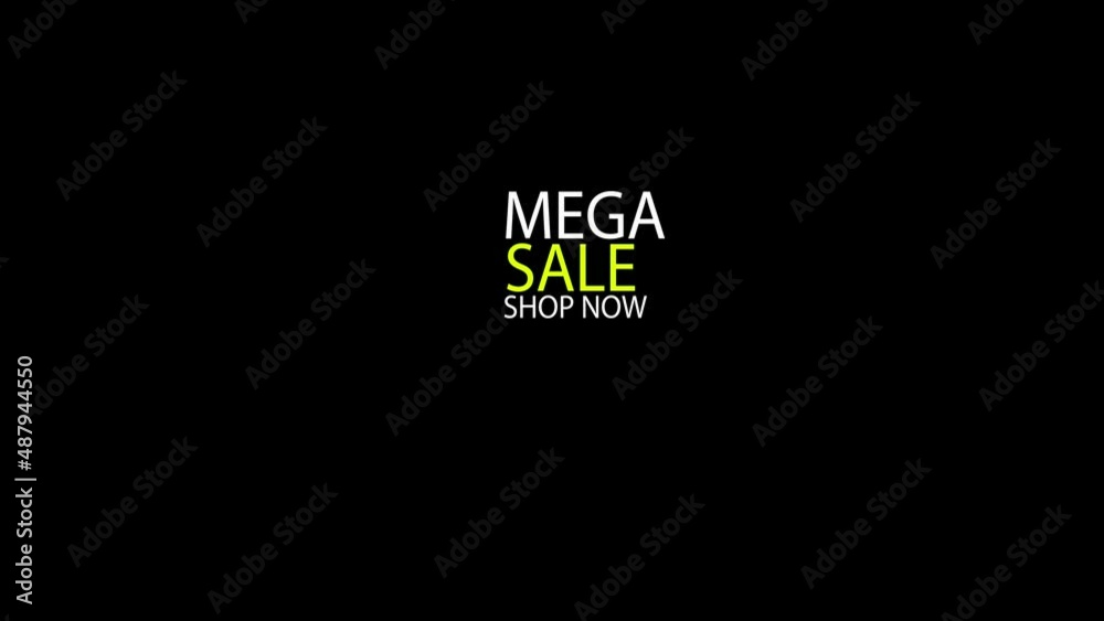 black screen, mega sale animation. black screen, mega sale animation.