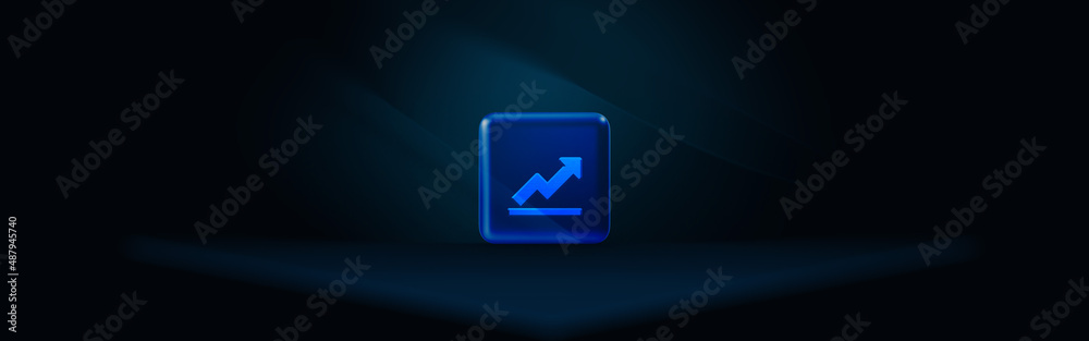 Business Graph Financial Chart Symbol in a Glass Frame Over A Futuristic Surface Business Graph Financial Chart Symbol in a Glass Frame Over A Futuristic Surface