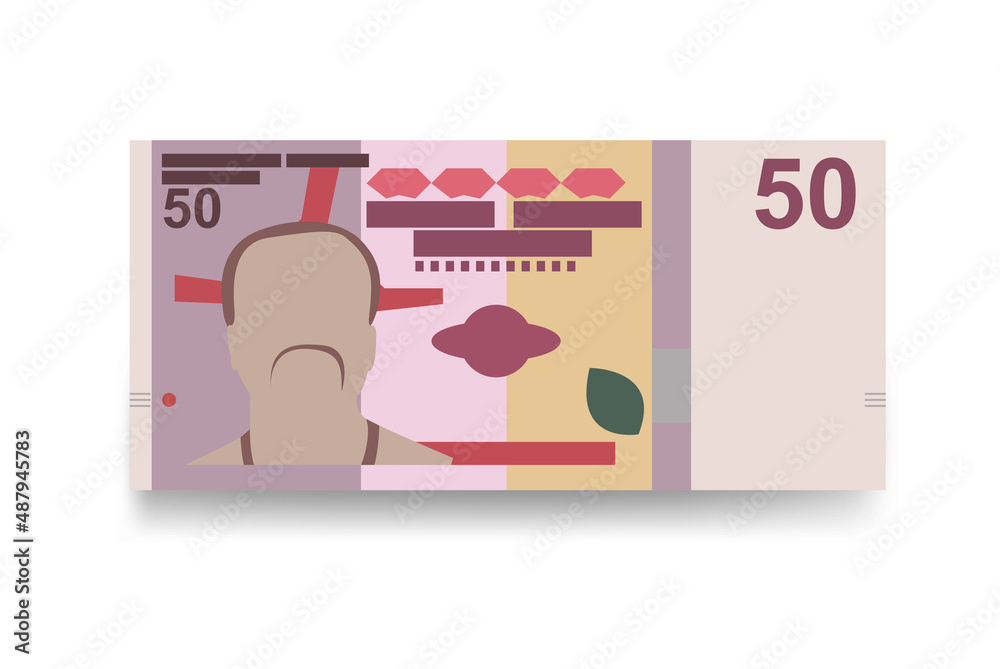 Lilangeni Vector Illustration. Eswatini money set bundle banknotes. Paper money 50 E. Flat style. Isolated on white background. Simple minimal design. Lilangeni Vector Illustration. Eswatini money set bundle banknotes. Paper money 50 E. Flat style. Isolated on white background. Simple minimal design.