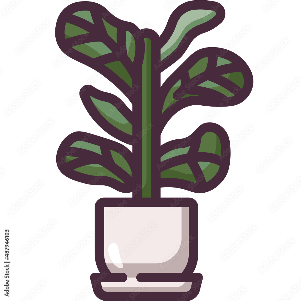 fiddle leaf fig line icon