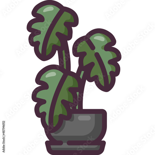 monstera line icon