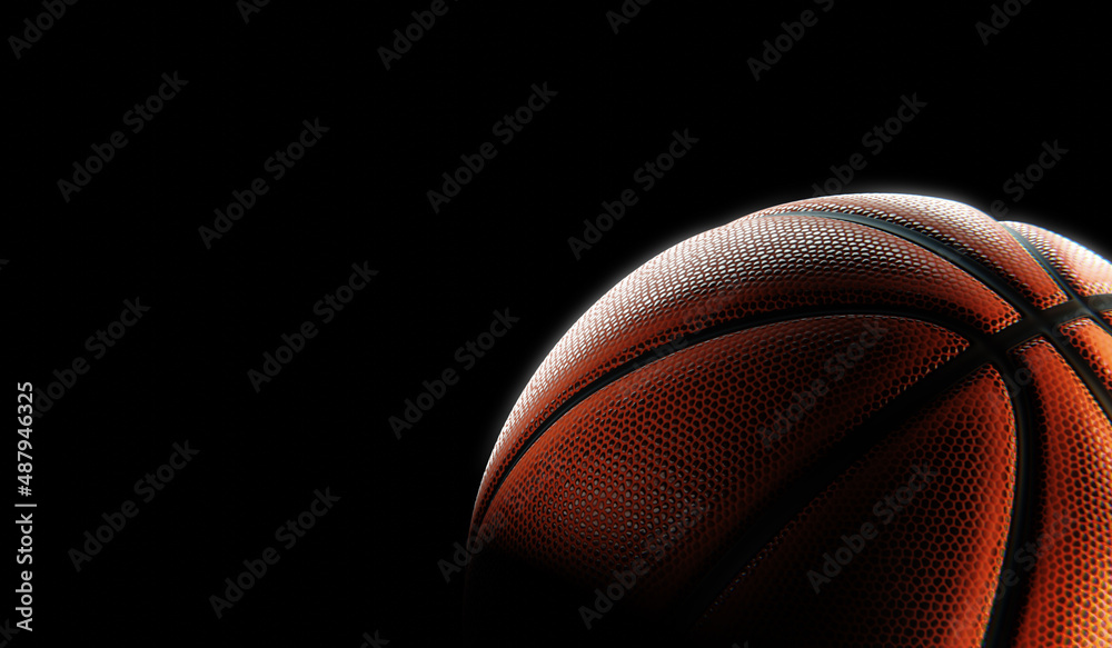 Basketball ball on the dark background 3d render Basketball ball on the dark background 3d render