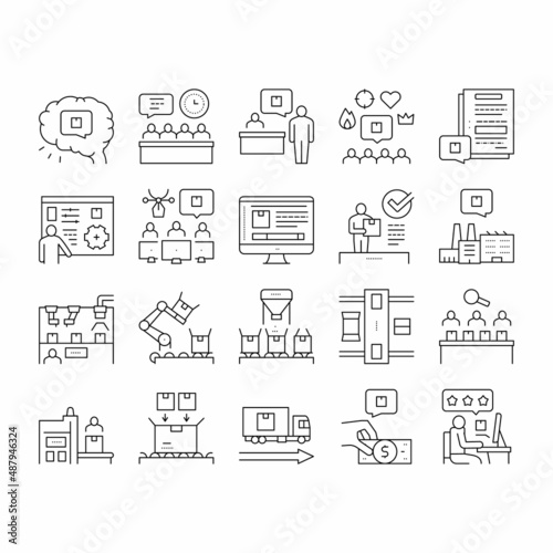 Industrial Process Collection Icons Set Vector .