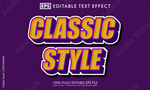 Classic style 3d editable text effect