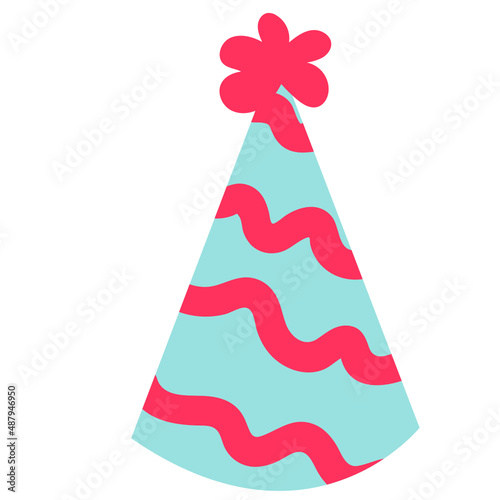 Party hat vector illustration in flat color design