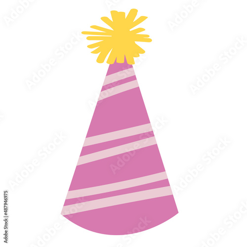 Party hat vector illustration in flat color design