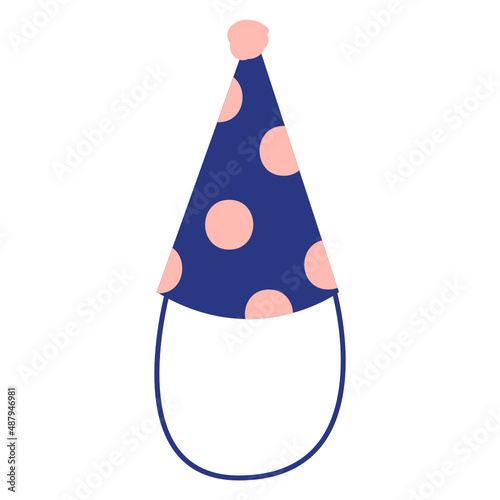 Party hat vector illustration in flat color design