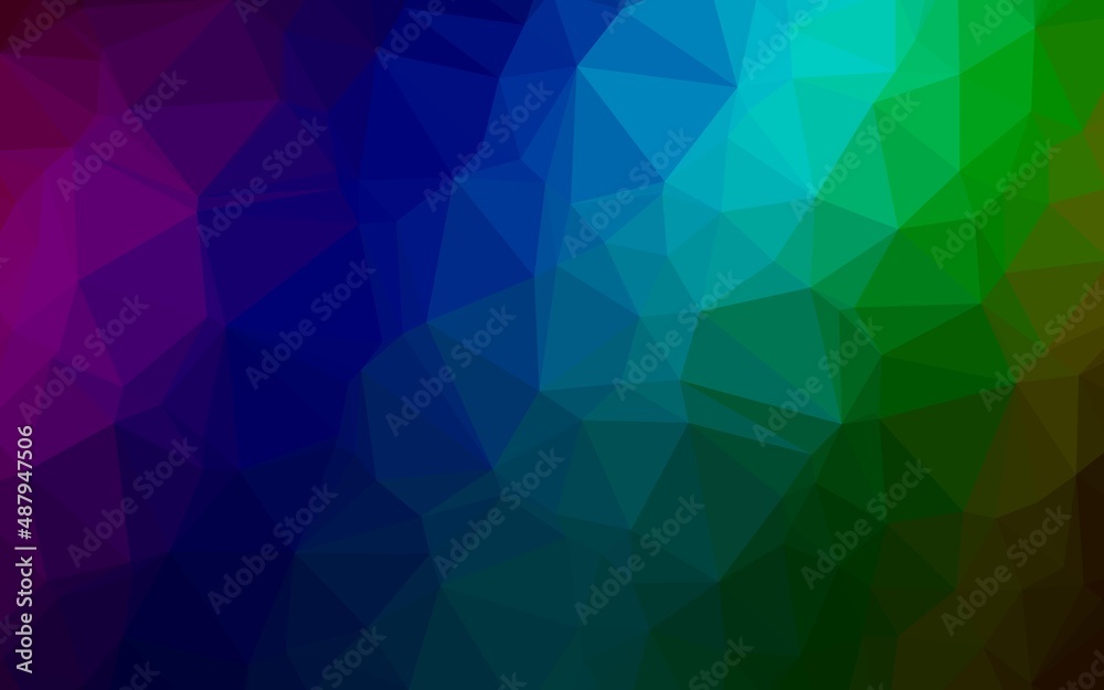 Obraz premium Dark Multicolor, Rainbow vector polygonal pattern.