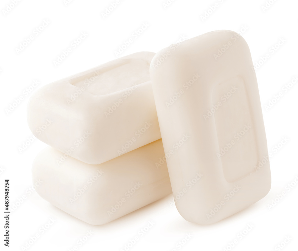Close up of hygiene toilet soap isolated on white background