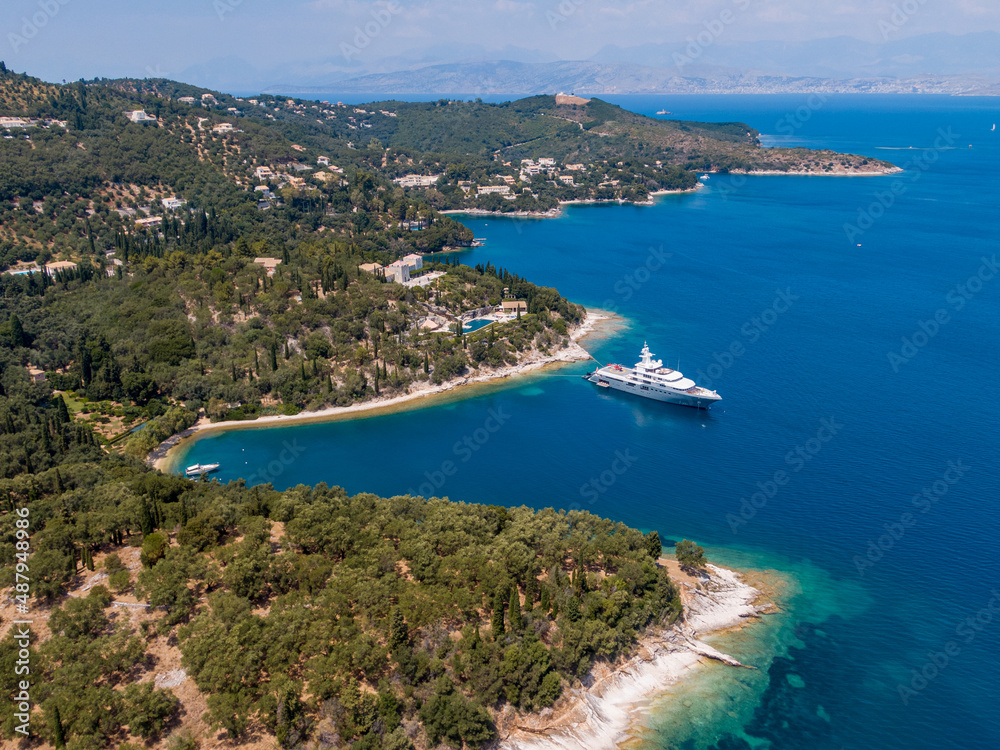 luxury yacht in the sea in corfu ggreece