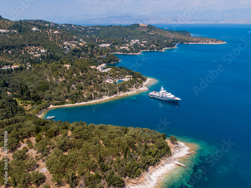 luxury yacht in the sea in corfu ggreece