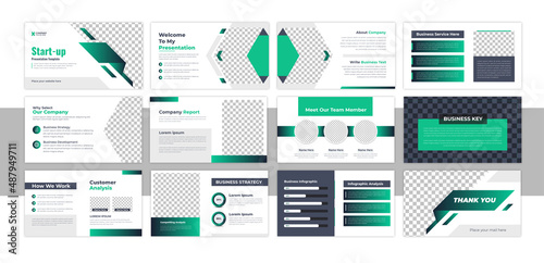 Creative business presentation slide template design set. Business presentation template design backgrounds and page layout design for brochure, book, magazine, annual report and company profile.