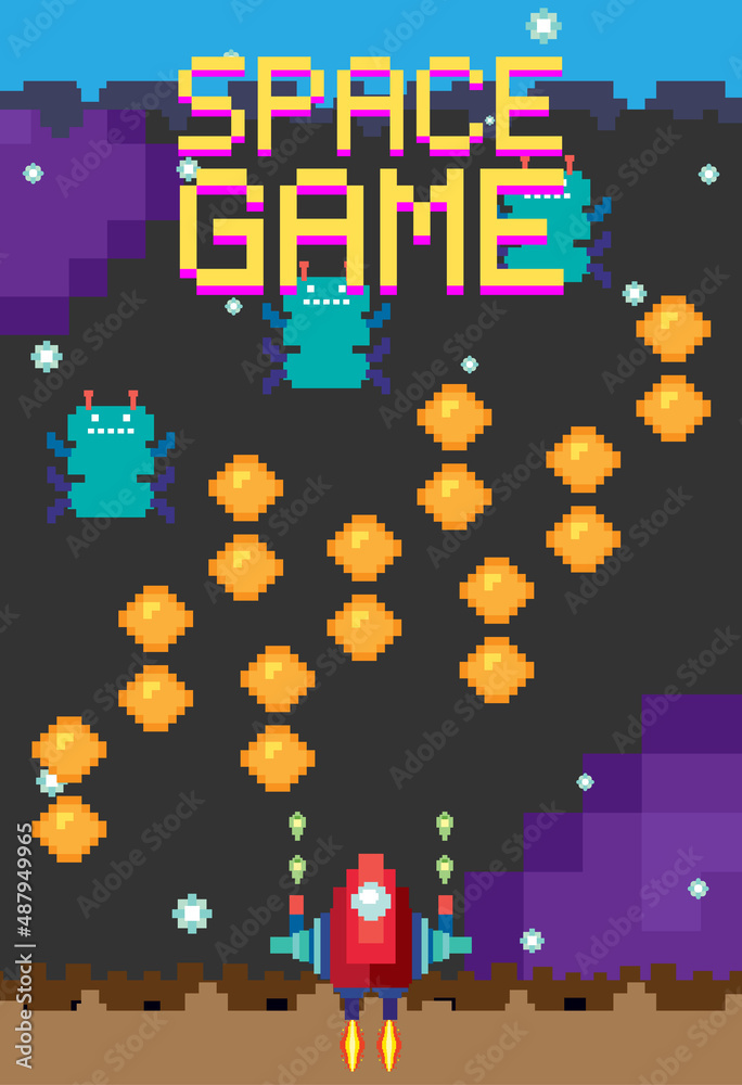 Obraz premium Space game user interface template