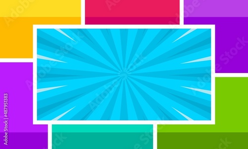 Trendy colorful comic background template