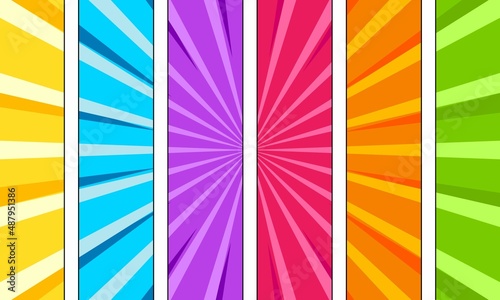 Trendy colorful comic background template