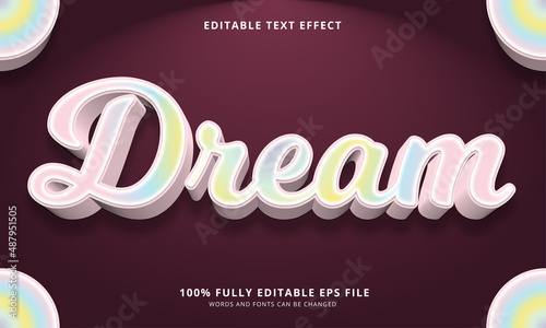 Dream text style editable text effect