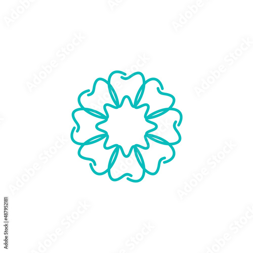 flower dental orthodontic implant care logo design template