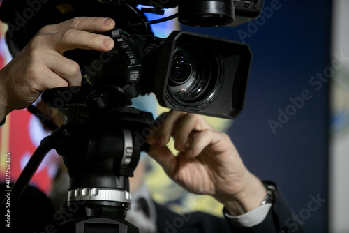 Camera at a press conference