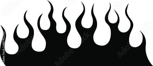 Fire flames isolated on white background. Tribal tattoo design.
