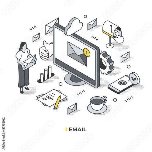 Email Isometric Scene