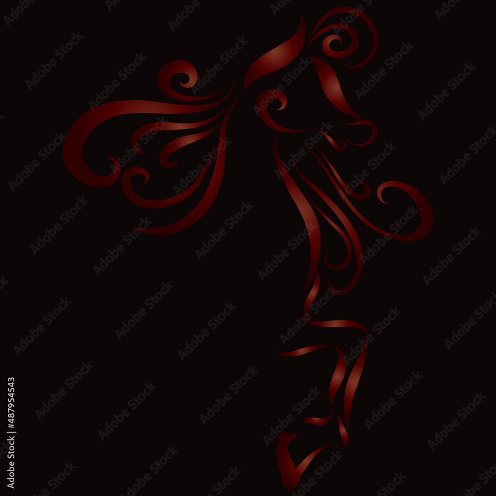 emblem valentine's day galloping horse red fluffy graceful ornate mane jumping playfully pounding hoof emblem valentine's day galloping horse red fluffy graceful ornate mane jumping playfully pounding hoof