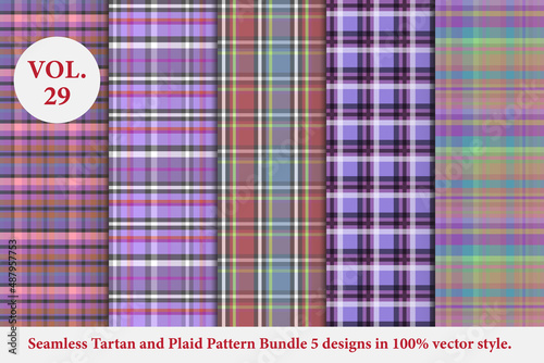 Tartan and Plaid Pattern Bundle Vol.29, Buffalo Vector, Fabric background wallpaper