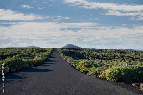 road in the countryside, lanzarote, spain, trip