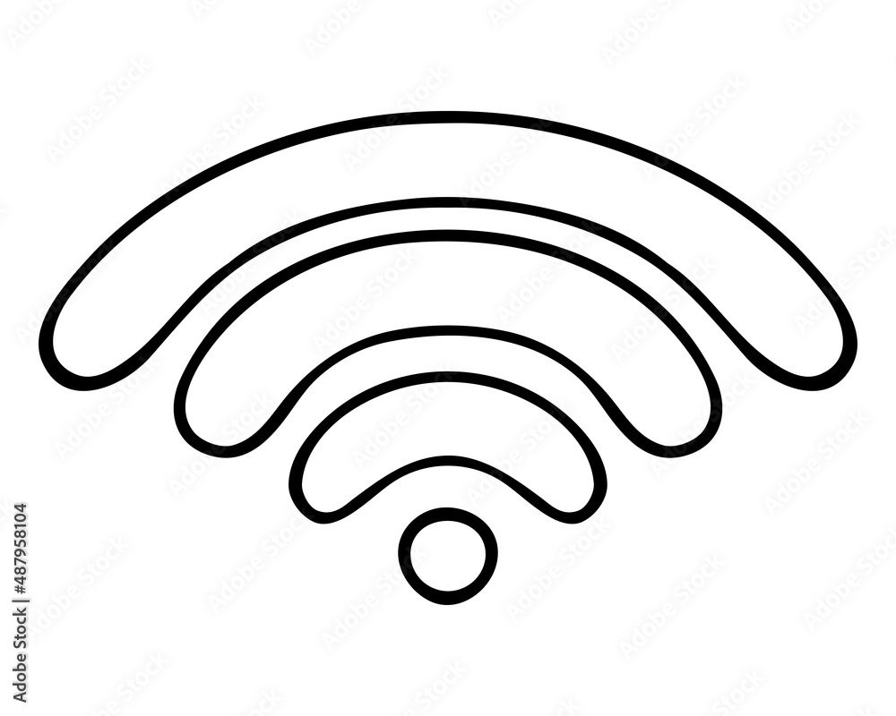 WiFi signal. Sketch. Spraying wireless internet. Access to the World Wide Web. Vector illustration. Outline on isolated background. Doodle style. Online. Symbol. Distance. Illustration for web design. WiFi signal. Sketch. Spraying wireless internet. Access to the World Wide Web. Vector illustration. Outline on isolated background. Doodle style. Online. Symbol. Distance. Illustration for web design.