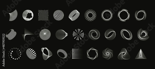 Large set of abstract elements. Collection of trendy vector object