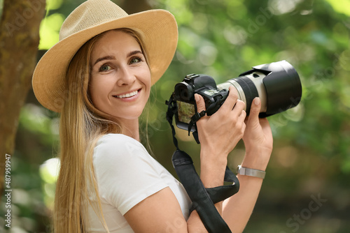 Female tourist taking photo...