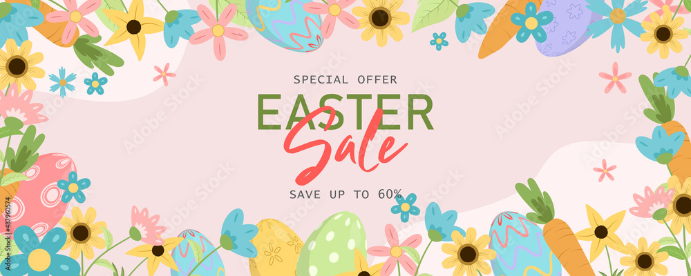 Easter sale horizontal banner template Easter sale horizontal banner template