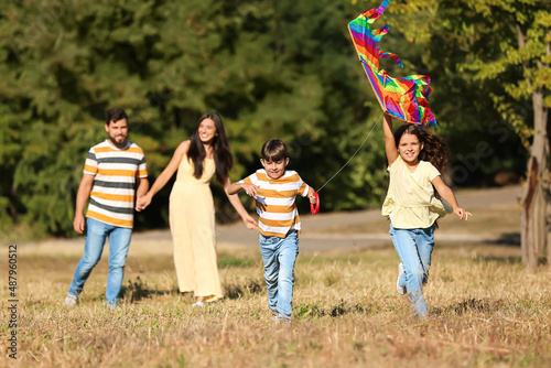 Happy little boy and his si...