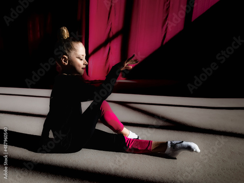girl in rhythmic gymnastics training