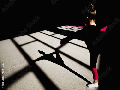 girl in rhythmic gymnastics training
