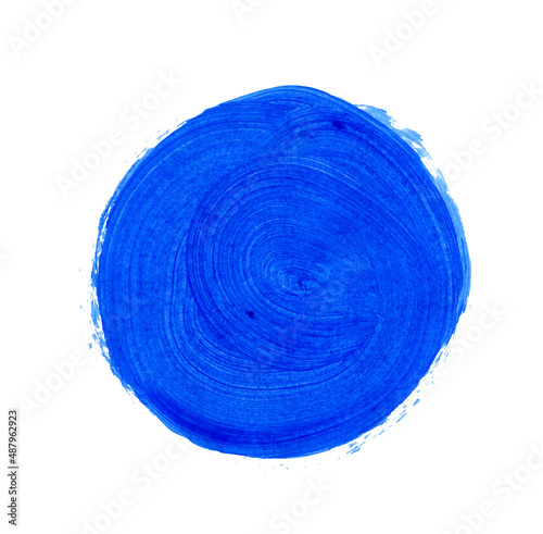 Trazo de pincel vectorizado aislado sobre fondo blanco. Trazo abstracto fluido con pintura acrílica. Trazo de pincel acuarela colorido. Textura de pincel y pintura dibujada a mano. Colores azules
