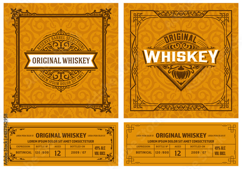 Set of 2 vintage labels for packing