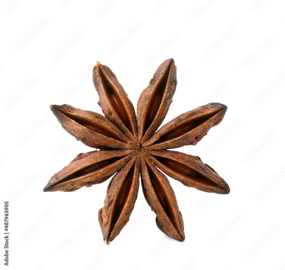 Aromatic anise star isolated on white background