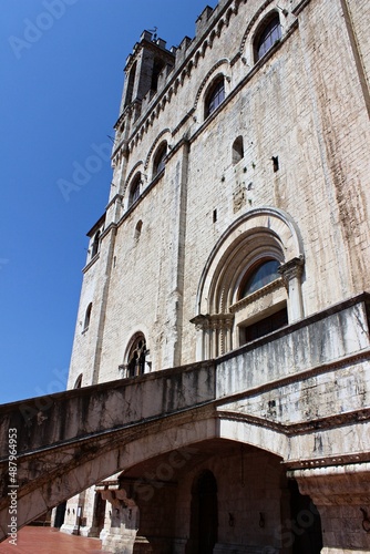 Italy, Umbria: Foreshortening of Gubbio.