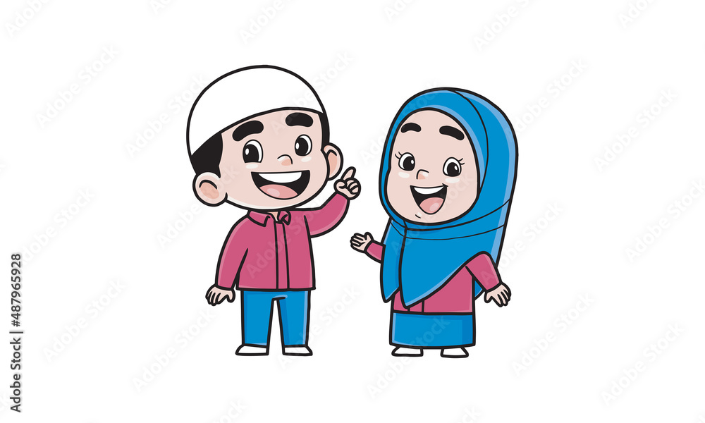 Muslim Boy and Girl Character RG Muslim Boy and Girl Character RG