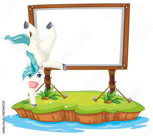 Dancing unicorn with empty board