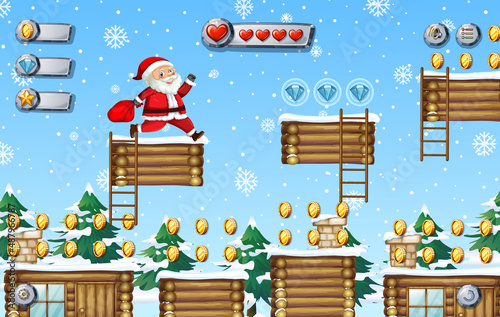 A game template snowing background