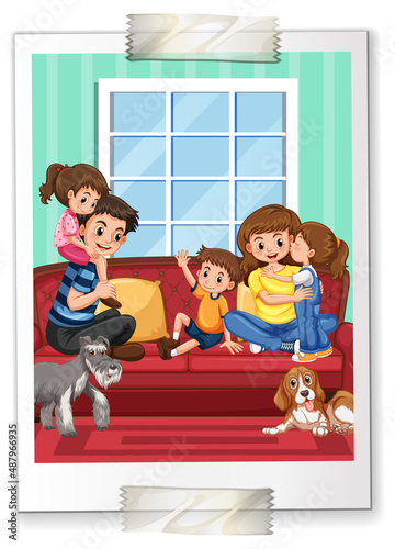 A family photo on white backgound