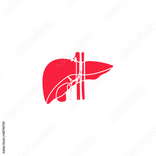 Vector image. Human liver.