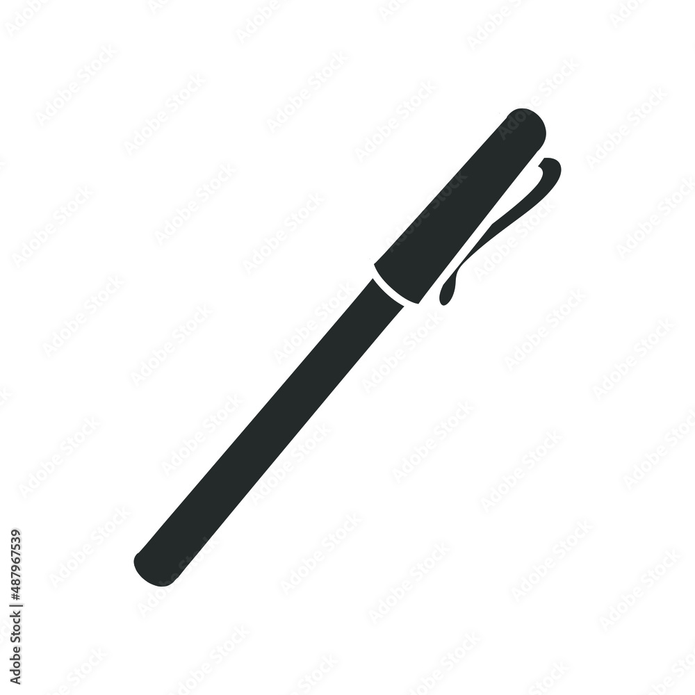 Pen Icon Silhouette Illustration. Writer Education Tool Vector Graphic Pictogram Symbol Clip Art. Doodle Sketch Black Sign. Pen Icon Silhouette Illustration. Writer Education Tool Vector Graphic Pictogram Symbol Clip Art. Doodle Sketch Black Sign.